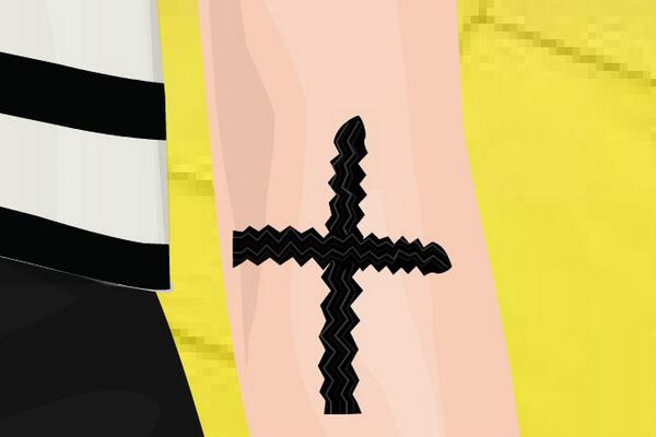 AlexanMitch's tweet photo. ~Cross Tattoo~ http://t.co/rSJUOEJE7X