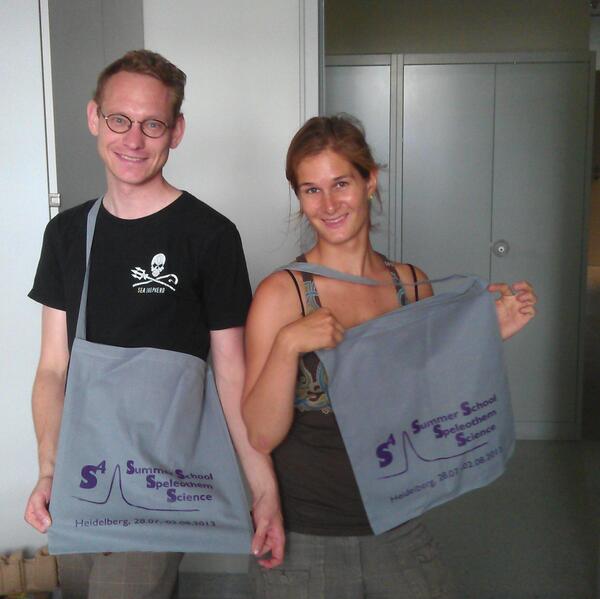 Who said geologists can't model? Well, they can if they have nifty conference swag to show off! Thanks sponsors!
