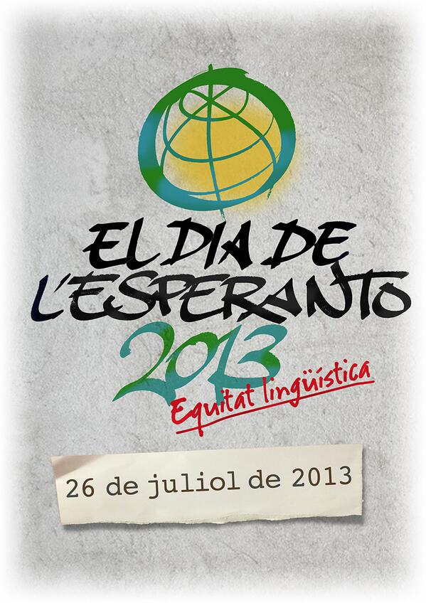 esperantoes's tweet photo. 26 de juliol, Dia de l' #esperanto. Per l'equitat lingüística. http://t.co/FCRTxVw84i