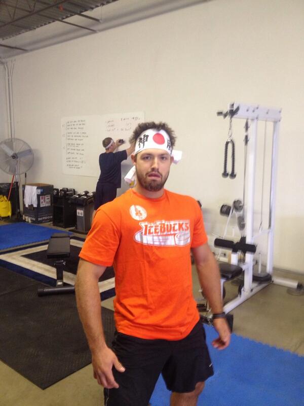 @akozek67 showing up to workout today in a new attire. #whatatreat #yup10