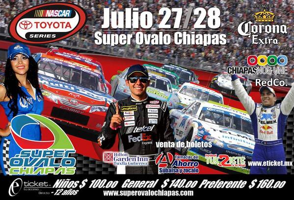isain's tweet photo. Ya listos para la Nascar Totoya Series en el Super Óvalo #Chiapas me informan @joseroqueni y @EliseoMaheda http://t.co/CIxXczrxhZ