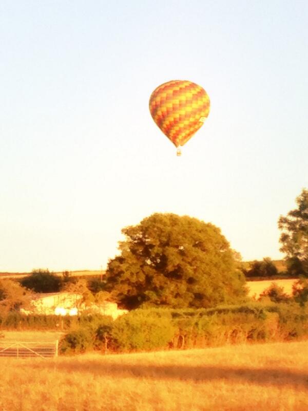 First time we have seen this mode of transport over our Yard.. Looks like they where having fun!!