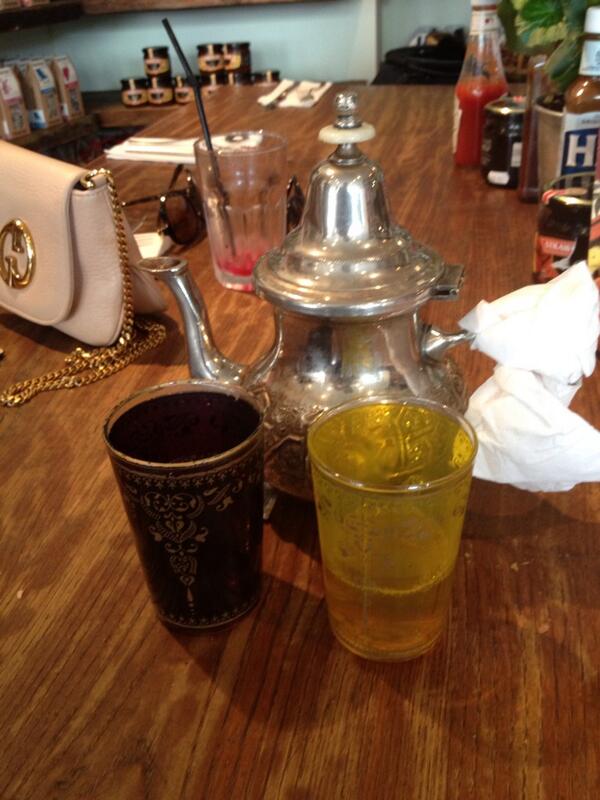 Having#Moroccan tea with <a href="/RebeccaArnesen/">Rebecca Arnesen</a> and thinking of <a href="/ZinebLebbar/">Zineb Lebbar</a> #ComeToLondonAlready and yes I burnt my hand 😢