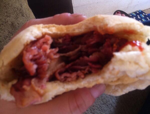 MsClaireG's tweet photo. Hungover in #haslemere? One of these from @hemingways48 will soon put you right :) #bacon http://t.co/WolJxvP31f