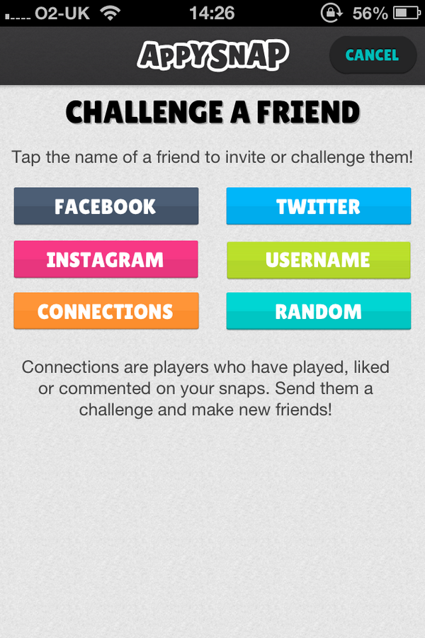 Appysnap's tweet photo. Time to get RANDOM! A new update is in the App Store NOW - don't have anyone to play? Find a random! http://t.co/0jSMNFGqci