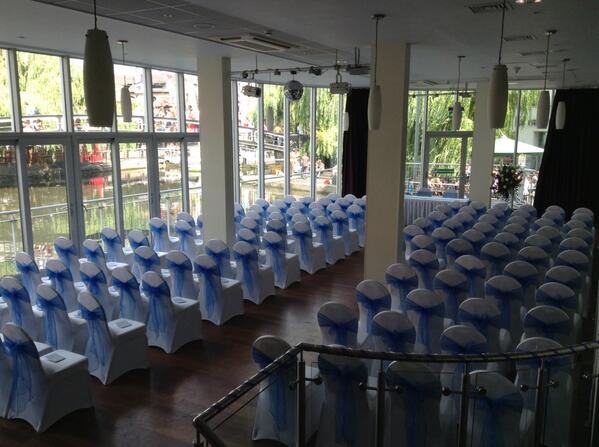 Stunning royal #blue all round for Donna &amp; Lee's #wedding today in the #Glasshouse on the Lock!