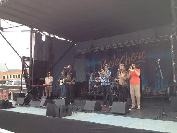 belechere's tweet photo. Local band Spicy Mustache and the Flavor Saviors just started their set over at the Coxe stage! #BeleChere http://t.co/uXWYQYj9pw