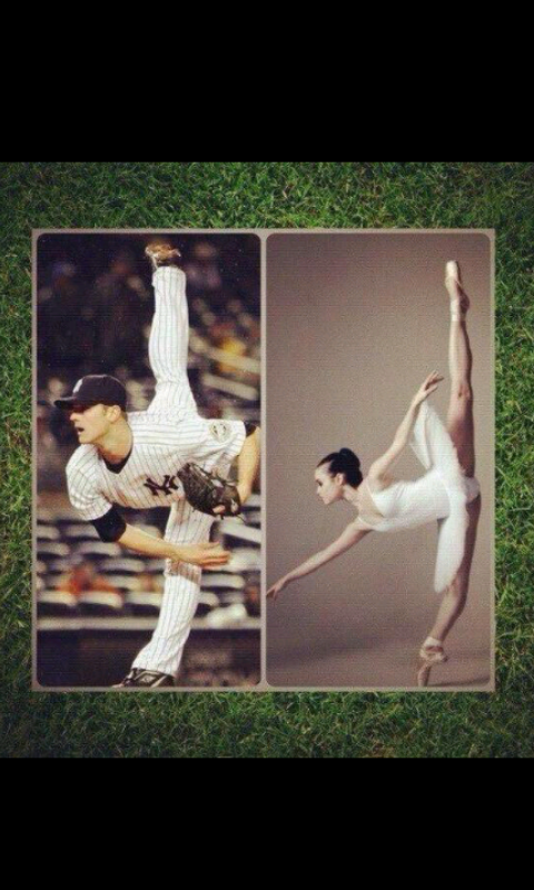 IDanceforMyself's tweet image. Bc hey, I mean what's sexier than a guy in a tight baseball uniform? A girl in tights and leotard ;)