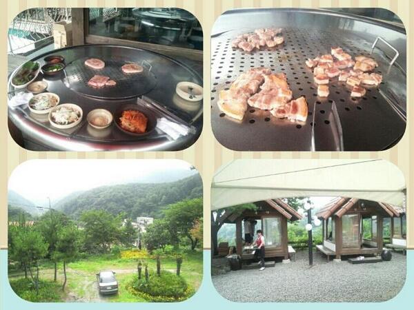 k6772l's tweet photo. 오늘 가족과 함께 기장 정관 하늘아래첫집에서 징키스칸 음식 돼지고기를 참나무숯으로 구운 것을 간장소스에 들가루에 찍어 먹으면 쥑인다! http://t.co/p4j5wSKVBH