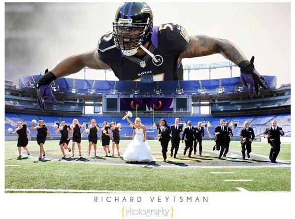 digitalrvp's tweet photo. Are you ready for some football? @Ravens #baltimore #ravens #wedding http://t.co/NTG7bDAqco