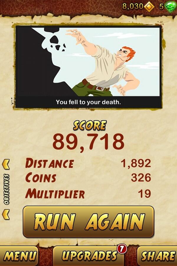 fabibb6's tweet photo. I got 89718 points while escaping from a Giant Demon Monkey. Beat that! http://t.co/HxNwkx9gWA. http://t.co/2nDU3zJHf7