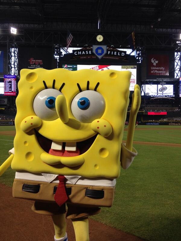 Nickdaybaseball's tweet photo. @Dbacks @DbacksBaxter Ready to Play Ball! #goDBacks #SpongeBobRules http://t.co/MJ5psCScvd