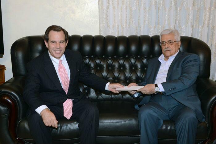 American diplomat delivers invitation to Palestinian President Mahmoud Abbas American diplomat delivers invitation to Palestinian President Mahmoud Abbas