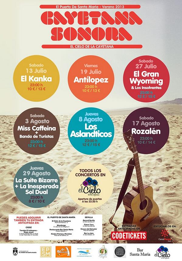 Gente de Cádiz, 29AGO estaremos en Puerto Sta. María,Ciclo <a href="/Cayetana_Sonora/">Cayetana Sonora</a> | Entradas: Codetickets | <a href="/Spyro_Music/">Spyro Music</a>