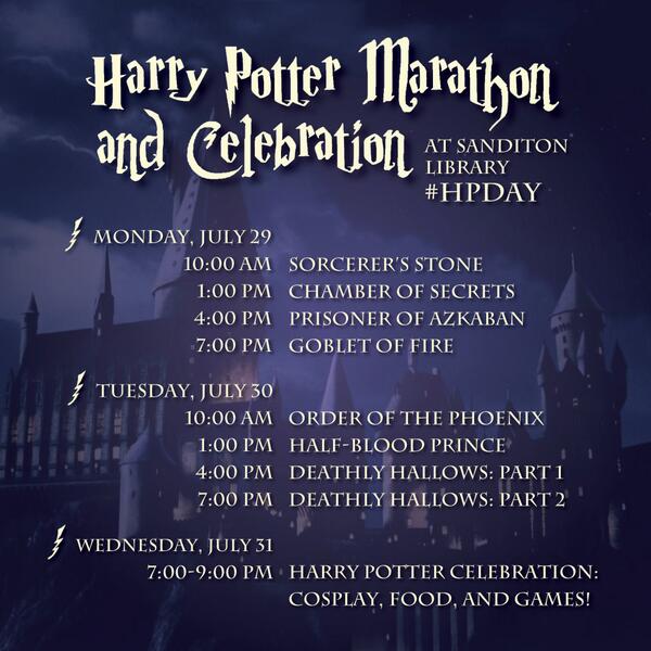 Harry Potter Marathon and Celebration this week!! Check it out! #HPDay