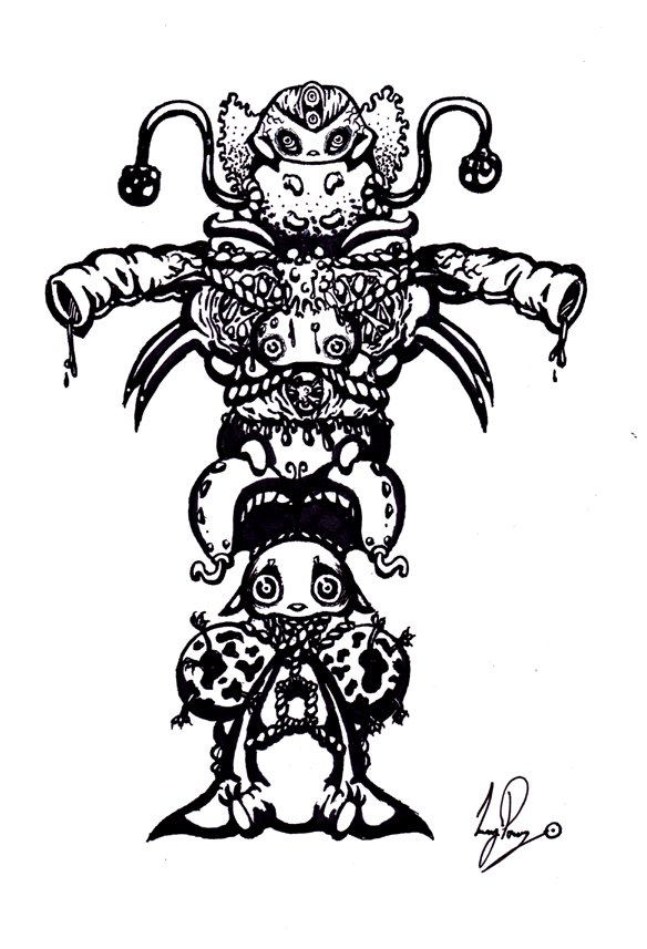 InterventionSys's tweet photo. Watching Hannibal. I wanted my own totem pole but I just draw monsters so I mades monster totem #monster #hannibal http://t.co/2fjyOyUoox