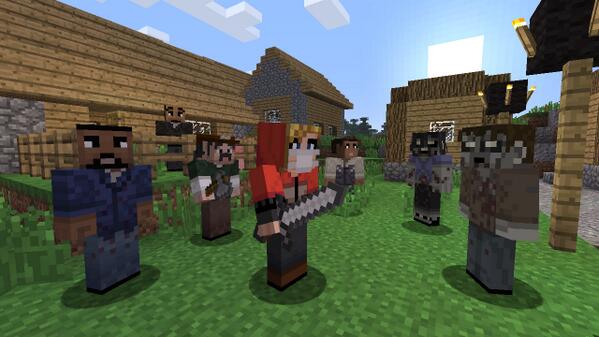 telltalegames's tweet image. A 1st look at #TheWalkingDead cast in action from @Minecraft @Xbox 360 Edition Skin Pack 5 - bit.ly/12Y0Yw1