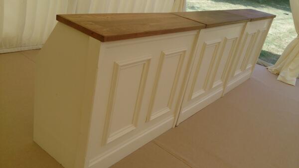 Lovely looking bar front with a solid oak top