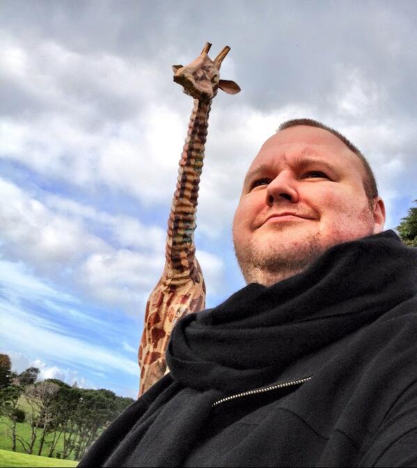 KimDotcom's tweet image. I didn't make it to the Supreme Court today but my Giraffe and I are looking for justice from home.