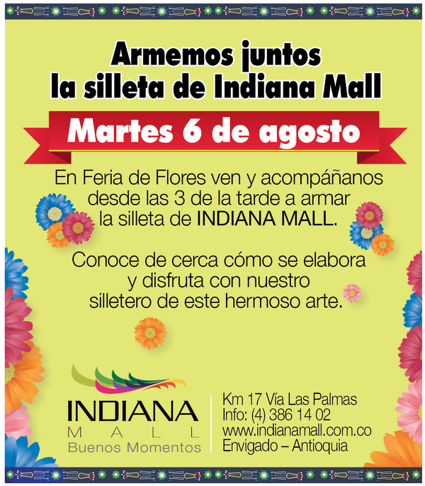 Ven y acompáñanos hoy a las 3pm, y armar junto a un silletero de Santa Elena nuestra silleta! #Feriadelasflores