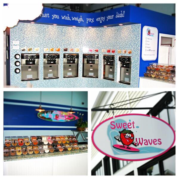 taylorfreezerNE's tweet photo. Sweet Waves in the Mashpee Commons has a pretty sweet set up #froyo #capecod http://t.co/Vy772vHynk