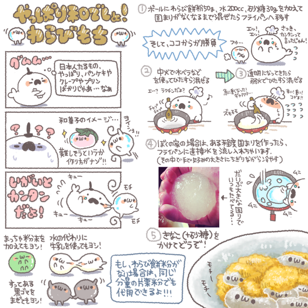 ぼく イラスト料理研究家 Hkrn1116 試してガッテンわらび餅٩ Oo ﻭよいフレーズ わはは