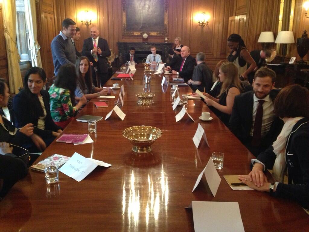 Enterprise Nation members in the Downing Street state dining room.
