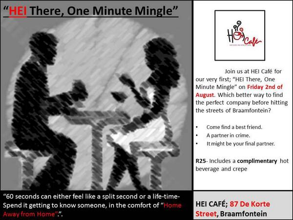 HEI_World's tweet photo. HEI Cafe is hosting its very first  "One Minute Mingle" event this Friday, do join us. http://t.co/Zirq2lrXL7