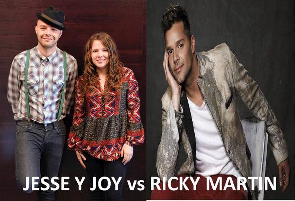 radiocorazon's tweet photo. En #ElReto de @radiocorazon hoy participan @jesseyjoy vs @ricky_martin http://t.co/Yt3CUWzUxP