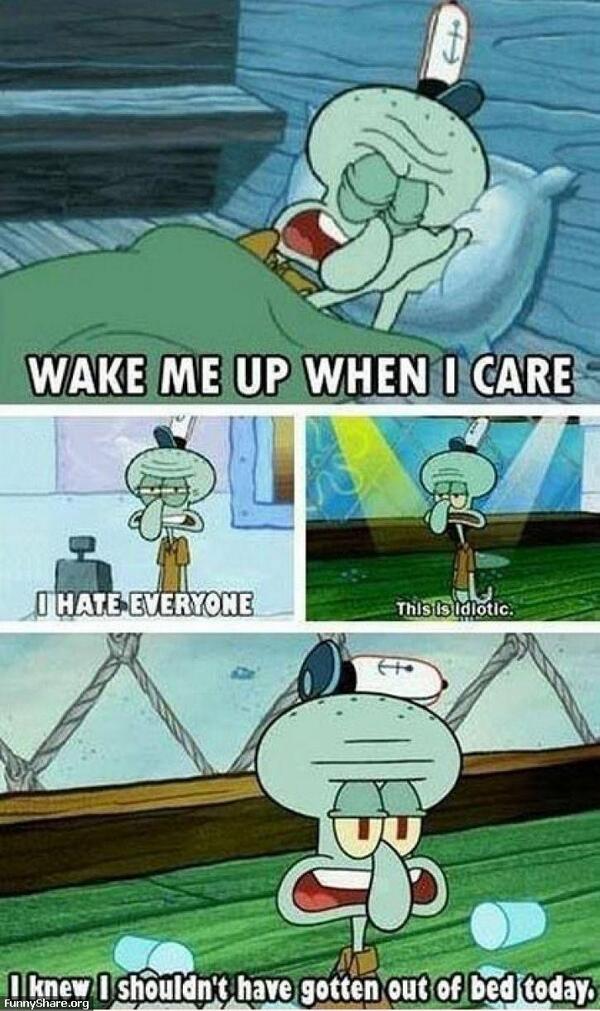 yehryanx's tweet photo. After all these years I've realized I've grown up to be Squidward http://t.co/y0Fwy32wEL