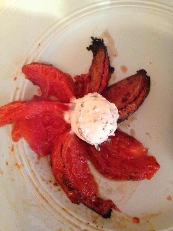The_Tasty_Table's tweet photo. Roasted Balsamic Tomatoes with Goat Cheese Balls Salad. Get the #recipe at http://t.co/8MeQyD9Pmu #Yummy #salad http://t.co/F1JdPvS7sH