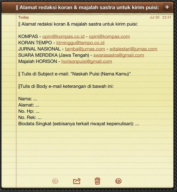 Bernard Batubara On Twitter Cara Mengirim Puisi Cerpen Ke Koran Majalah Lewat E Mail Silakan Dibaca Selamat Mengirim Http T Co Frwrx6ejel