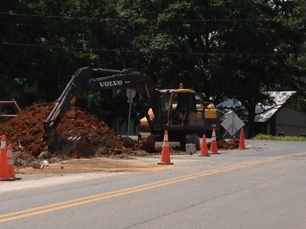 A crawler excavator hard at work right outside our Shippensburg headquarters
