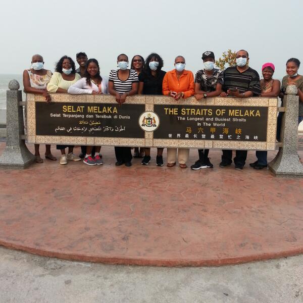 mtmoriahbcla's tweet photo. The gang in Melaka, Malaysia and it was smokey from the fires in the north. http://t.co/Q5X7QsAoK0