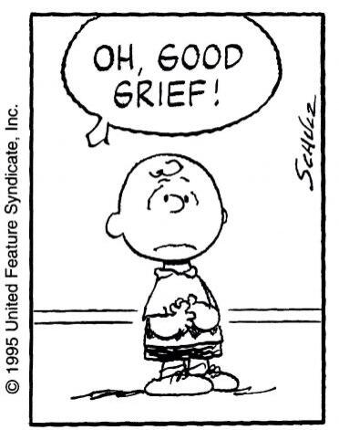 Twitter 上的 岩下 和了 Good Grief やれやれ とか やりきれない とかって シュルツの４コマで チャーリー ブラウンのセリフ 谷川俊太郎さんの訳 小さい頃はピンとこない言葉だったけど 大人になるに連れ増える思い也 Http T Co Oxebt2uo0y Twitter