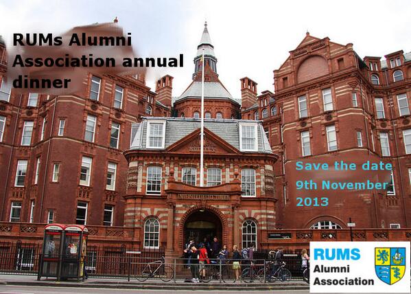 RUMsalumni's tweet photo. We're proud to announce the Alumni Annual dinner will be taking place on the 9th of Nov.

More details out soon. http://t.co/c5owVnyk9f