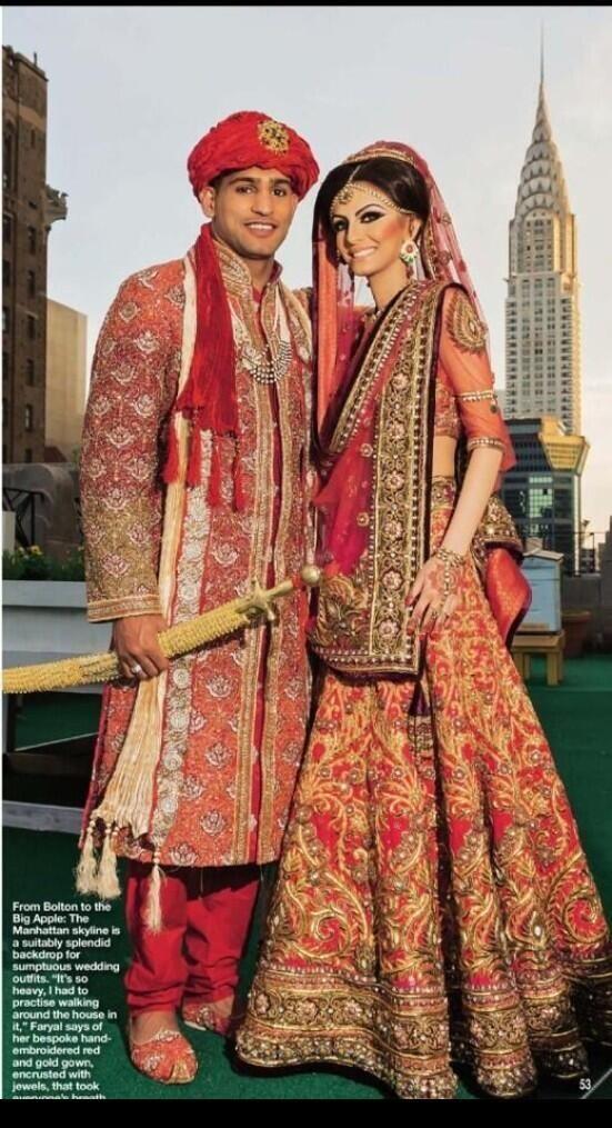 ShaadiFever's tweet photo. @AmirKingKhan &amp; @FaryalxMakhdoom #Gorgeous #Couple #Mashallah http://t.co/i7GZaJ7Oy3
