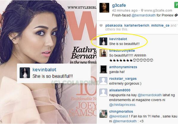 BlissofKathNiel's tweet image. 'Ms. International Queen 2012' Kevin Balot commented on @bernardokath's IG Preview Cover. #KathForPreview  - Cess