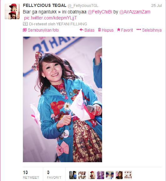 Elok171's tweet photo. Dalmm. Eh. Wkk"@_FellyciousTGL: Lookk !! @FellyChiBi wkwk ciiieeeeee :p http://t.co/Y3flaD3DUq"