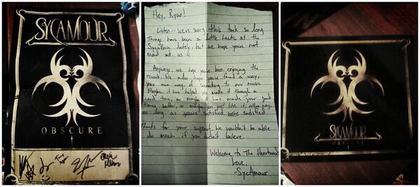 TheLooper's tweet photo. Totally forgot to show the merch and letter I got from @SycAmour a couple weeks ago. http://t.co/3fCKa4klQN