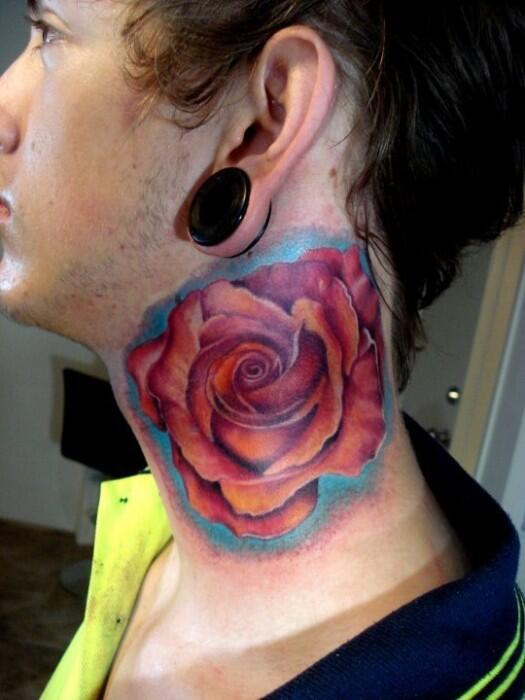 neck rose tattoo by Michelle Maddison  KickAss Things