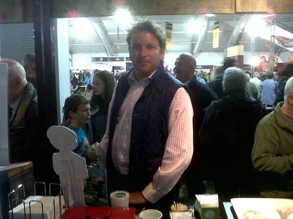 Laverstoke's tweet photo. Here's @jamesmartinchef visiting our stand (28) at the International Cheese Show in Nantwich today #ICA2013 http://t.co/T2JiTF0tTB