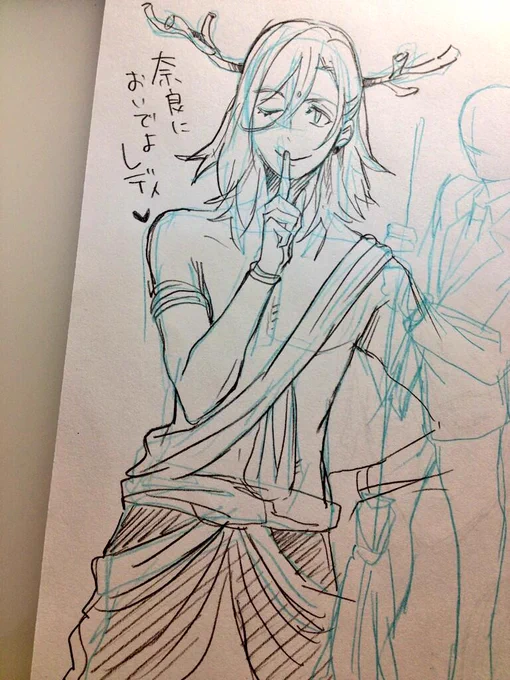 @Nuckey_Haha 高速で描いてみたら割と許容範囲だった。せんとくん露出度たかぁ!なんで呼ばれたんですかねぇ。でもその前前にもうたプリの声優さん呼ばれてたんで(誰か忘れた!)またでるかもねぇ/// 