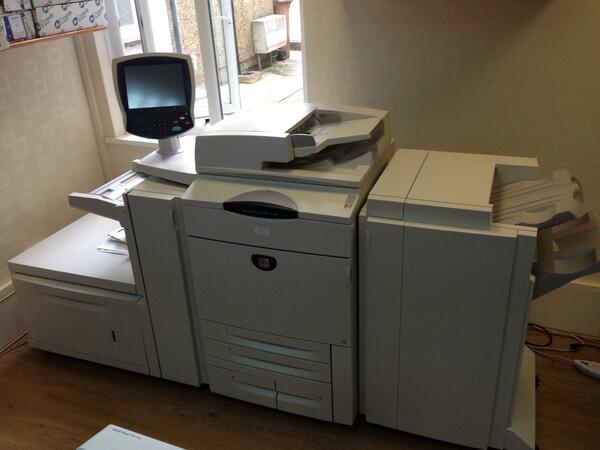 Our new superduper printing machine is now installed, all ready to print flyers, business cards and letterheads etc