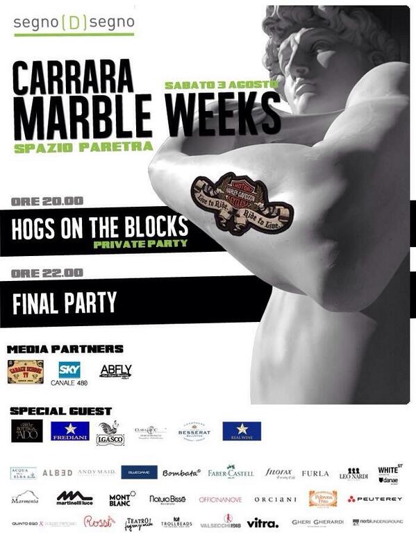 Final Party at #Paretra. Sabato 3 Agosto - <a href="/SegnoDSegno/">Segno D Segno</a> - #Carrara <a href="/MarbleWeeks/">Carrara Marble Weeks</a>. Vi aspettiamo!!