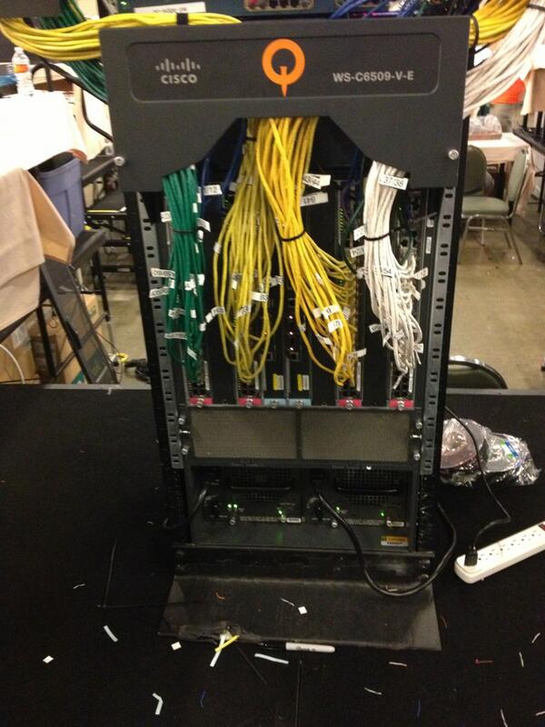 QuakeConNetwork's tweet image. Network setup is going well so far!