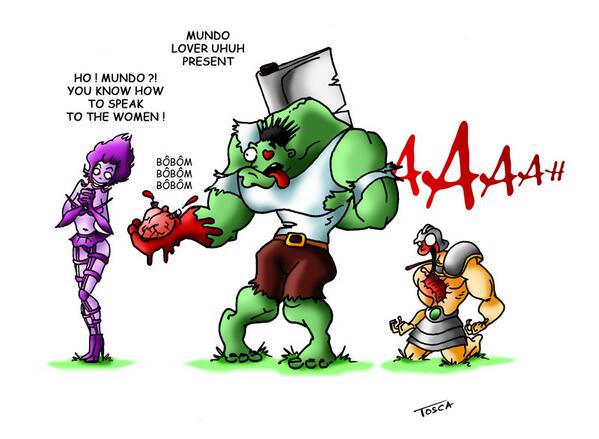 LolCosplays's tweet photo. DR. MUNDO IS IN LOVE!!! #LOL http://t.co/4iwlBA1r88