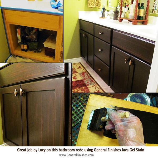 GeneralFinishes's tweet image. Another bathroom redo using #GeneralFinishes Java #GelStain. Great job, #JavaGirl Lucy!
