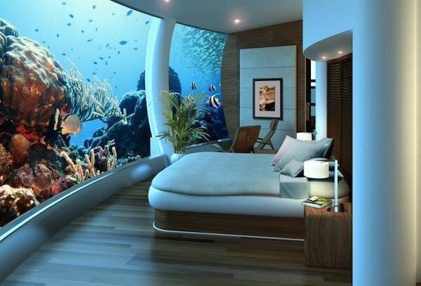 _Paisajes_'s tweet photo. Increíble habitación submarina del Poseidón. Fiji. http://t.co/kgM5gpRves