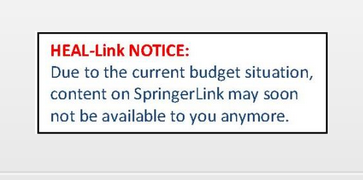 DSpinellis's tweet image. Η Springer προειδοποιεί τους Έλληνες ερευνητές για τον τερματισμό της πρόσβασης στη βιβλιοθήκη της.